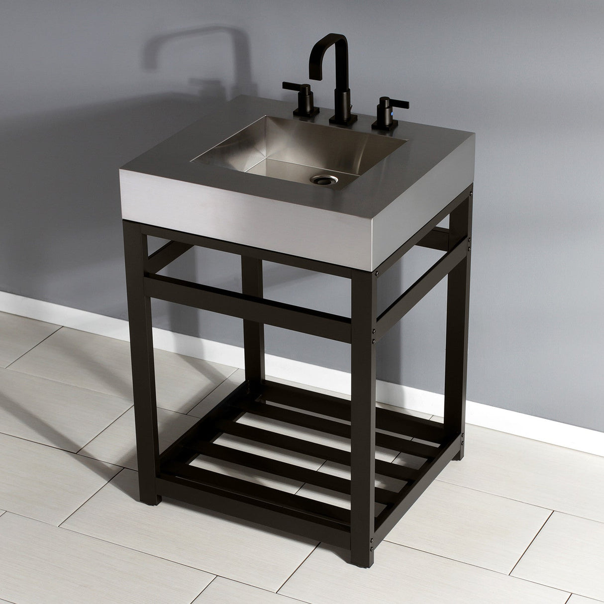 Kingston Commercial KVSP2522A5 Stainless Steel Console Sink, Brushed/Oil Rubbed Bronze