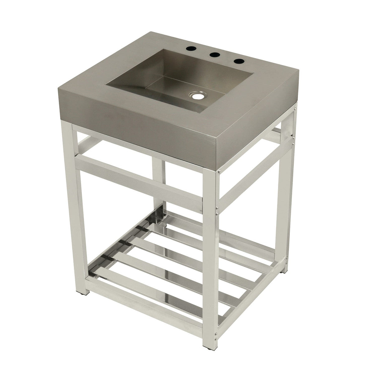 Kingston Commercial KVSP2522A6 Stainless Steel Console Sink, Brushed/Polished Nickel