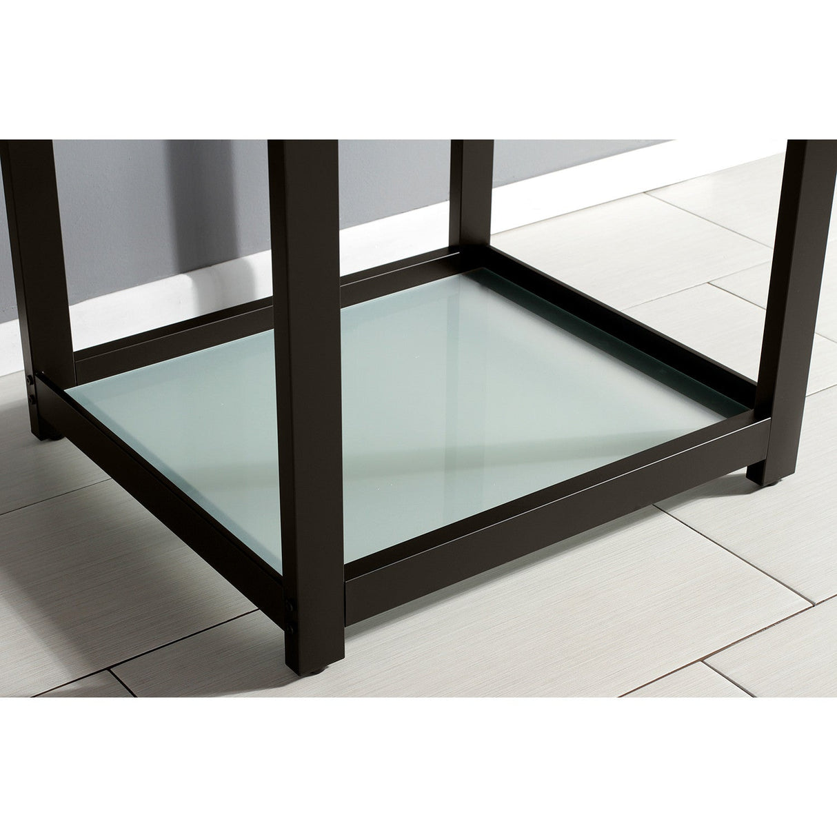 Kingston Commercial KVSP2522B5 Stainless Steel Console Sink with Glass Shelf, Brushed/Oil Rubbed Bronze