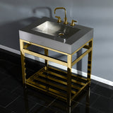 Kingston Commercial KVSP3122A2 Stainless Steel Console Sink, Brushed/Polished Brass