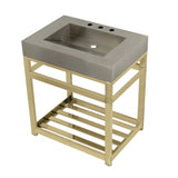 Kingston Commercial KVSP3122A2 Stainless Steel Console Sink, Brushed/Polished Brass