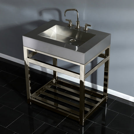 Kingston Commercial KVSP3122A6 Stainless Steel Console Sink, Brushed/Polished Nickel