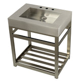 Kingston Commercial KVSP3122A8 Stainless Steel Console Sink, Brushed/Brushed Nickel