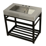 Kingston Commercial KVSP3722A5 Stainless Steel Console Sink, Brushed/Oil Rubbed Bronze