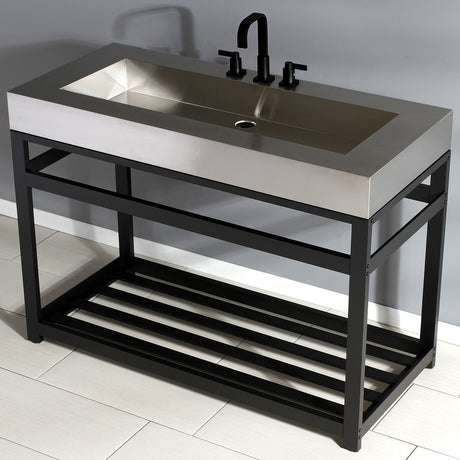 Kingston Commercial KVSP4922A0 Stainless Steel Console Sink, Brushed/Matte Black