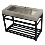 Kingston Commercial KVSP4922A0 Stainless Steel Console Sink, Brushed/Matte Black