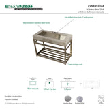 Kingston Commercial KVSP4922A8 Stainless Steel Console Sink, Brushed/Brushed Nickel