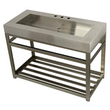 Kingston Commercial KVSP4922A8 Stainless Steel Console Sink, Brushed/Brushed Nickel