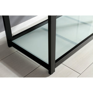 Kingston Commercial KVSP4922B0 Stainless Steel Console Sink with Glass Shelf, Brushed/Matte Black