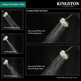 Vilbosch KX1548 5-Function 5-Inch Plastic Shower Head, Brushed Nickel