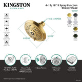 Vilbosch KX1556 5-Function 5-Inch Plastic Shower Head, Naples Bronze