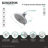 Shower Scape KX258 5-Function 5-Inch Plastic Shower Head, Brushed Nickel