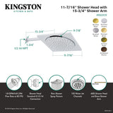 Shower Scape KX8221CK 12-Inch Square Plastic Shower Head with 15-3/4 Inch Shower Arm, Polished Chrome
