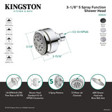 Shower Scape KX8350 5-Function 3-1/8 Inch Shower Head, Matte Black