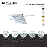 Claremont KY4640 8-Inch Square Plastic Shower Head, Matte Black