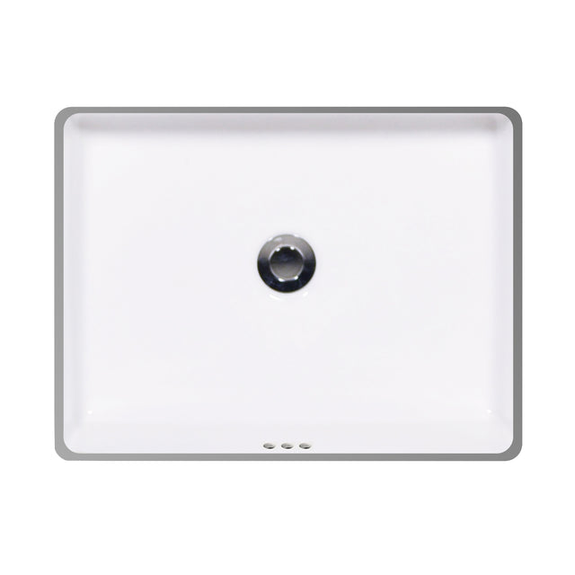 KARO Undermount Lavatory, 18″Three Hole Overflow