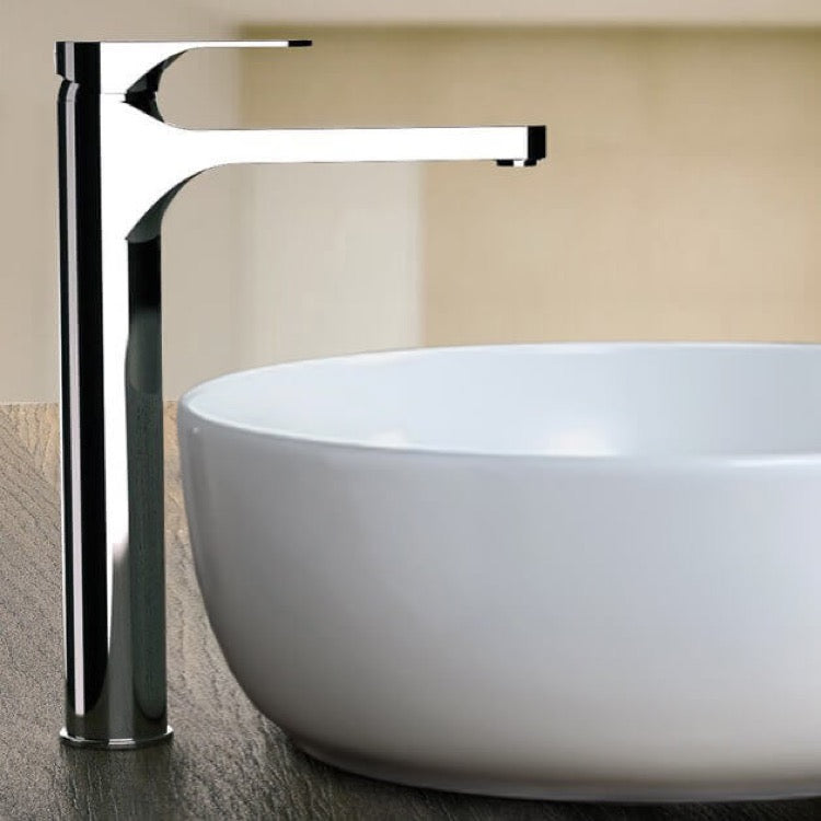 Chrome Round Vessel Sink Faucet