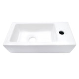 Dibrach LB1473R Rectangle Wall Mount Ceramic Bathroom Sink, White
