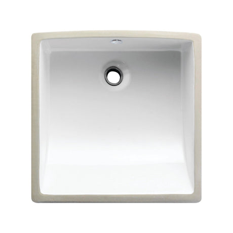 Cove LB18187 17-Inch Ceramic Square Undermount Bathroom Sink, White