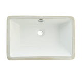 Castillo LB21137 Ceramic Rectangular Undermount Bathroom Sink, White