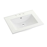 Ultra  Modern LBT24187W38 24-Inch Ceramic Vanity Sink Top (8" Faucet Drillings), White