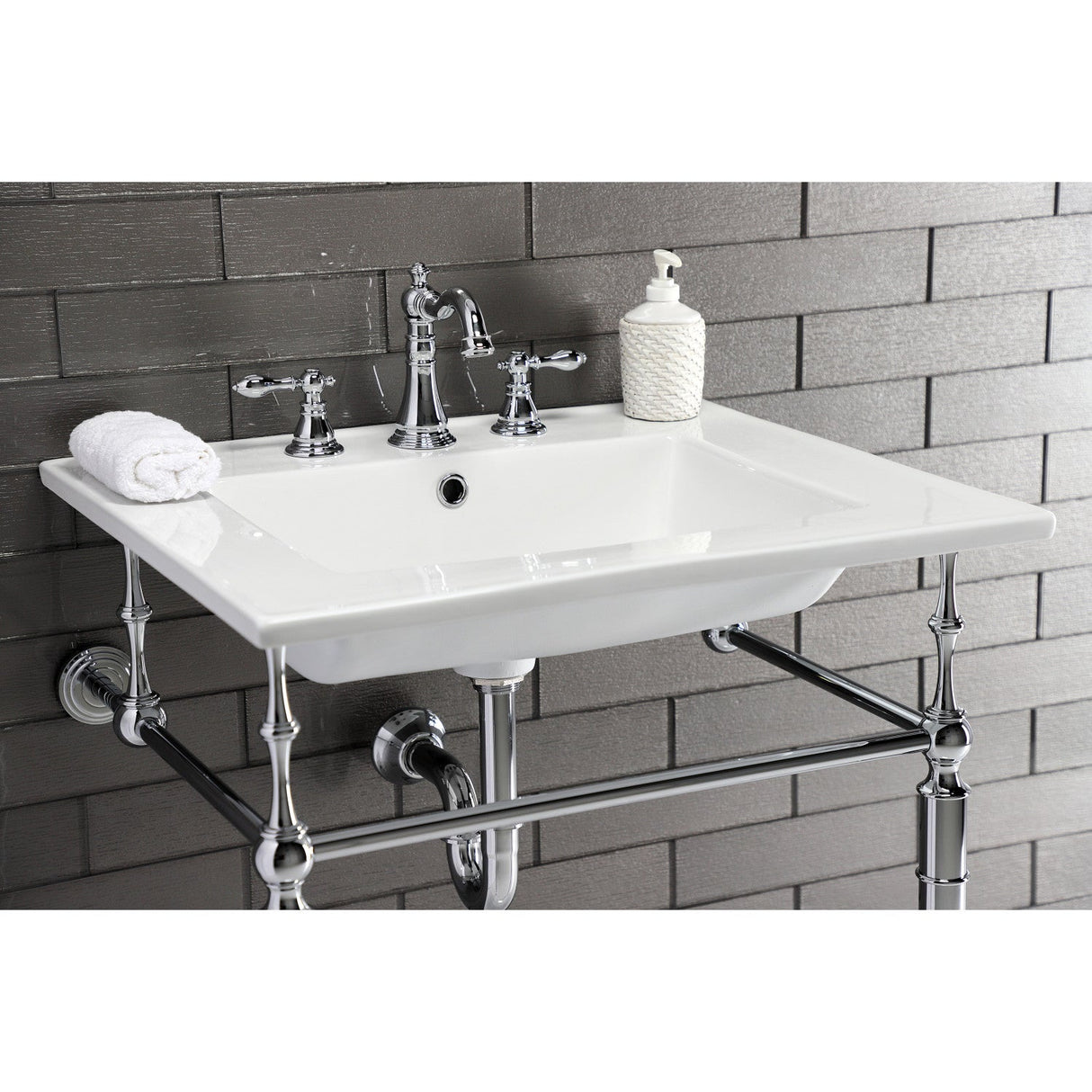 Continental LBT25227W38 25-Inch Ceramic Vanity Sink Top, White