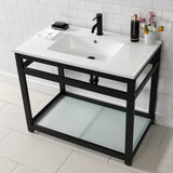 Continental LBT372271 37-Inch Ceramic Vanity Sink Top, White