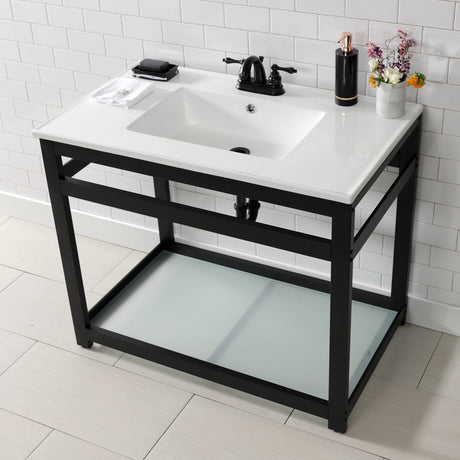 Continental LBT37227W34 37-Inch Ceramic Vanity Sink Top, White