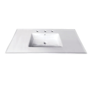 Continental LBT37227W38 37-Inch Ceramic Vanity Sink Top, White
