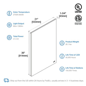 Blossom Beta LED Mirror Frosted Sides