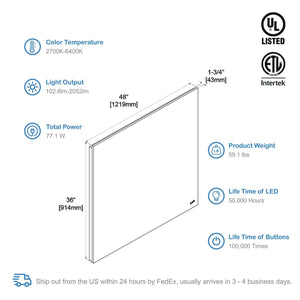 Blossom Beta LED Mirror Frosted Sides