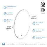 Blossom Orion Round LED Frosted Side Mirror, Adjustable Light, Built-In Defogger