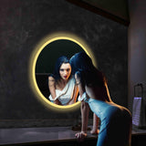 Blossom Orion Round LED Frosted Side Mirror, Adjustable Light, Built-In Defogger