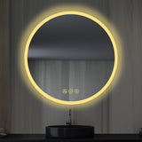 Blossom Orion Round LED Frosted Side Mirror, Adjustable Light, Built-In Defogger