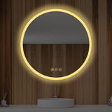 Blossom Orion Round LED Frosted Side Mirror, Adjustable Light, Built-In Defogger