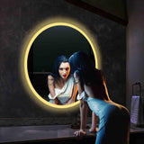 Blossom Orion Round LED Frosted Side Mirror, Adjustable Light, Built-In Defogger