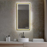 Blossom Stellar LED Mirror, 18"x36", frame Gold