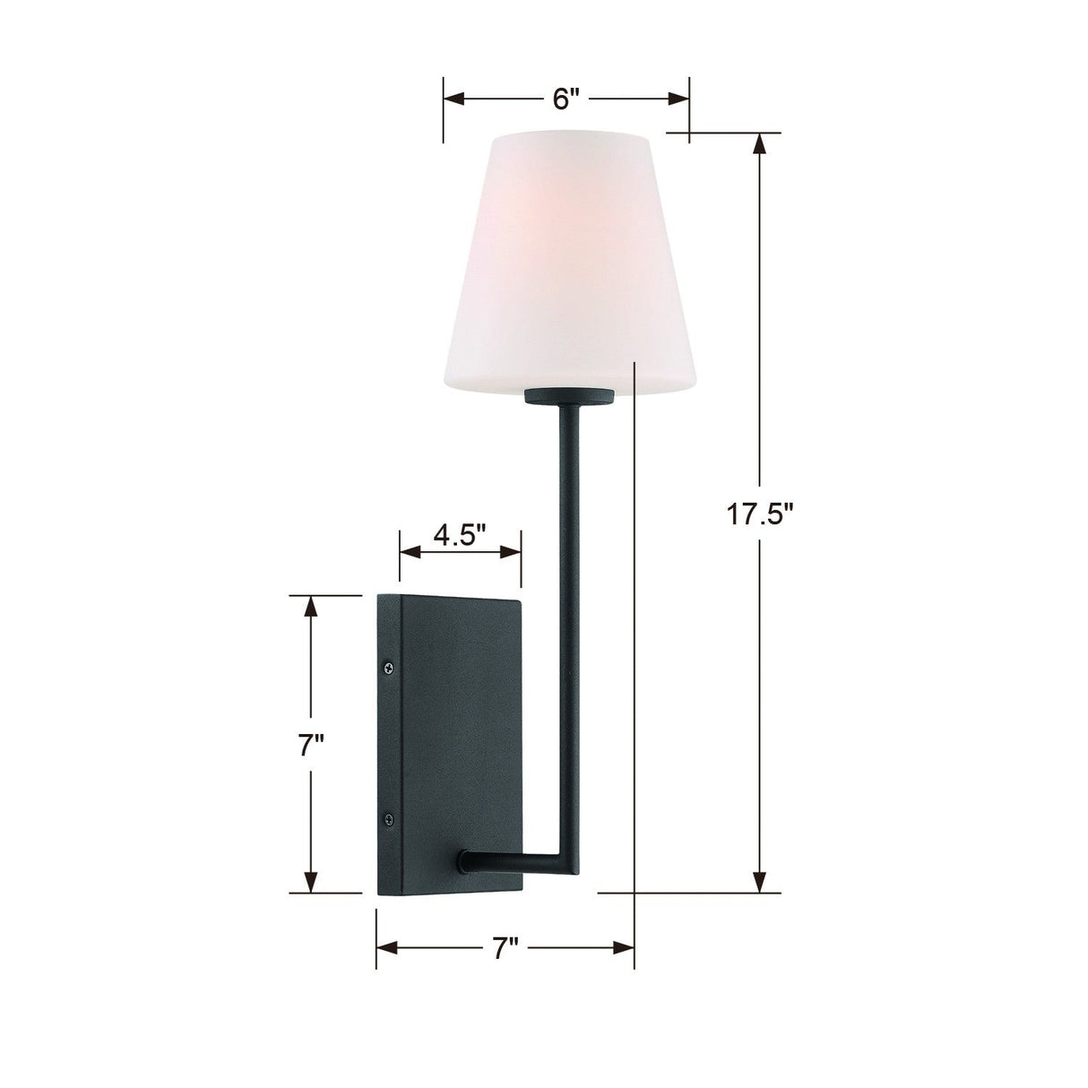 Lena 1 Light Black Forged Sconce LEN-250-OP-BF