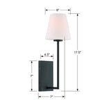Lena 1 Light Black Forged Sconce LEN-250-OP-BF