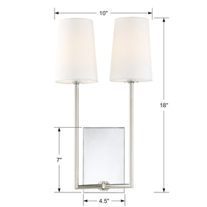 Lena 2 Light Black Forged Sconce LEN-252-BF