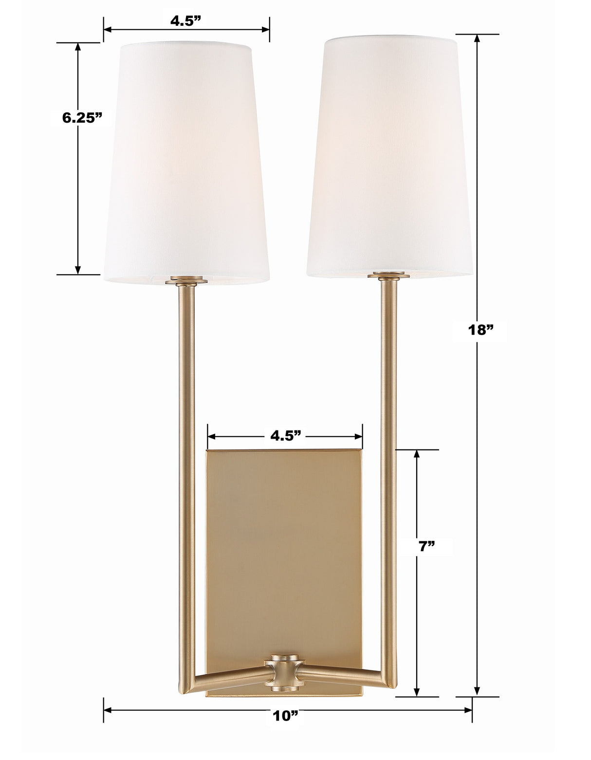 Lena 2 Light Black Forged Sconce LEN-252-BF