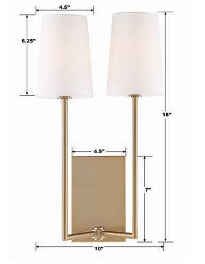 Lena 2 Light Black Forged Sconce LEN-252-BF