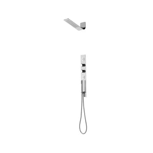 Lenova CSP205 2PC - Shower Set Includes: Shower Head Round 16 x 4-3/4 Thermostatic/Pressure Valve Trim Kit - Square