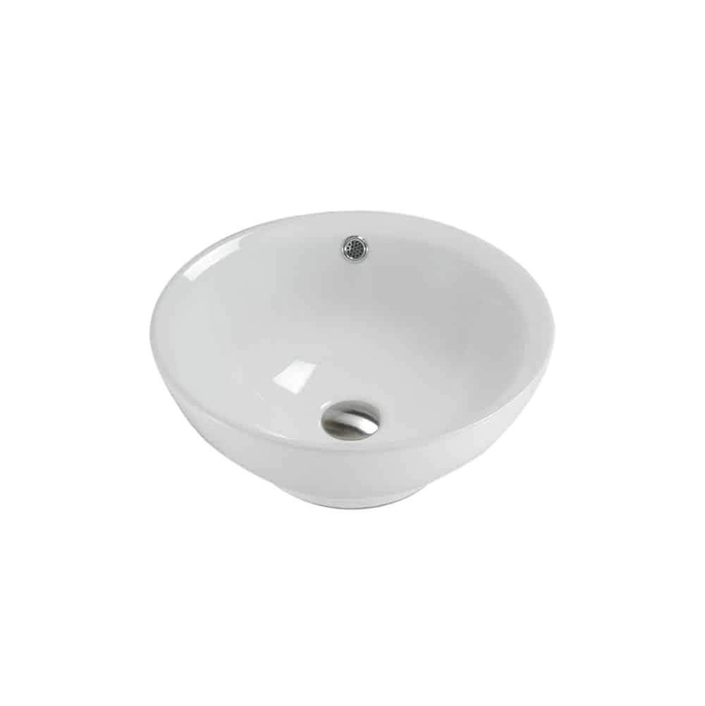 Lenova PAC-04 Above Counter Single Bowl Diameter: 17 - White and Smooth