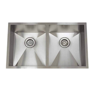 LENOVA SS-0Ri D3 Undermount Double Bowl 32 x 19 10 - Brushed Satin UNDERMOUNT KITCHEN SINK Kitchen,Kitchen Sinks,Undermount Sinks