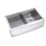 Lenova SS-AP2LE-D36 Undermount Double Bowl 35-7/8 x 22-4/5 x 10 - Brushed Satin