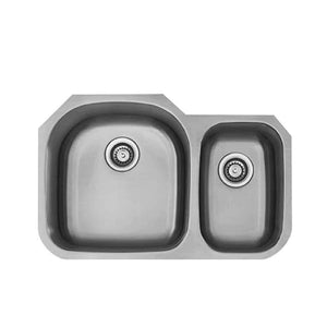 LENOVA SS-CL-D13L Undermount Double Bowl 31-3/8 x 20-1/2 9/7 - Brushed Satin DROP IN KITCHEN SINK Drop In Sinks,Kitchen,Kitchen Sinks