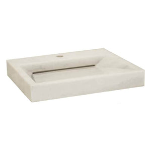 LENOVA SV-60 White Marble Above Counter Single Bowl 22 x 17 3 - VESSEL BATHROOM SINK Bathroom,Bathroom Sinks,Vessel Sinks, Lenova Stone Sinks