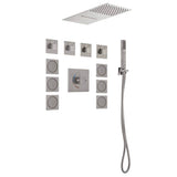 Lenova TPS101 4PC - Shower Set Includes: Shower Head Square 19-3/4 x 8 Thermostatic/Pressure Valve Trim Kit - Square