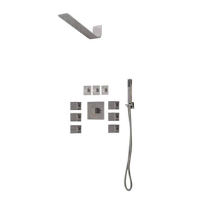 LENOVA TPS102PC TPS102 4PC - Shower Set Includes: Head Square 16 x 4-3/4 Thermostatic/Pressure Valve Trim Kit Bathroom,Shower Accessories,Showers